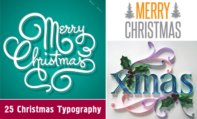 30 Creative Christmas Typography Designs for your Greeting Cards