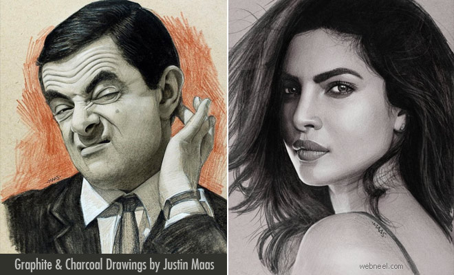 Perfect Shady Pose Graphite Sketches and Charcoal Drawings by Justin Maas