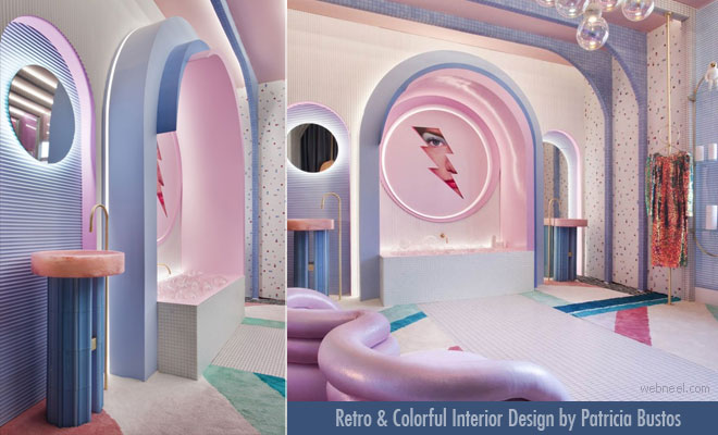 Retro Packed Colorful Interior Design for Modern homes by Patricia Bustos