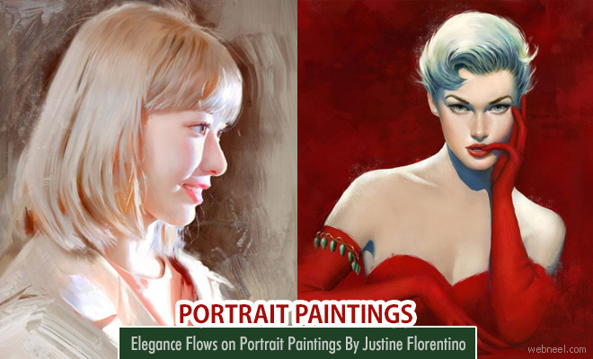 Elegance Flows on Portrait Paintings By Justine Florentino