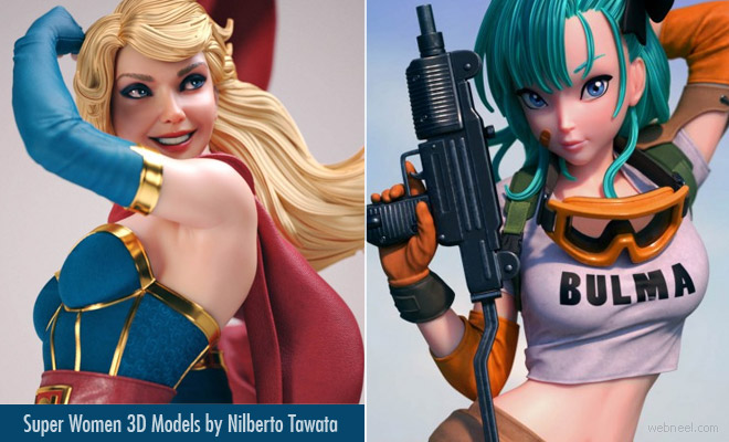Super Powerful 3D model character designs and modelling by Nilberto Tawata