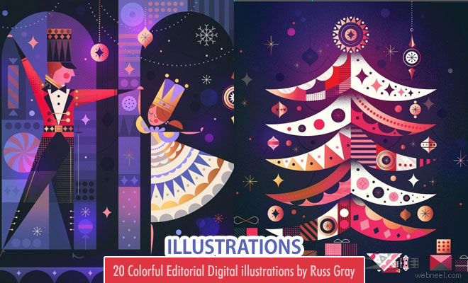 Nutcracker - 20 Colorful Editorial Digital illustrations by Russ Gray