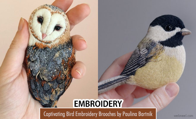 Captivating Bird Embroidery Brooches by Paulina Bartnik1