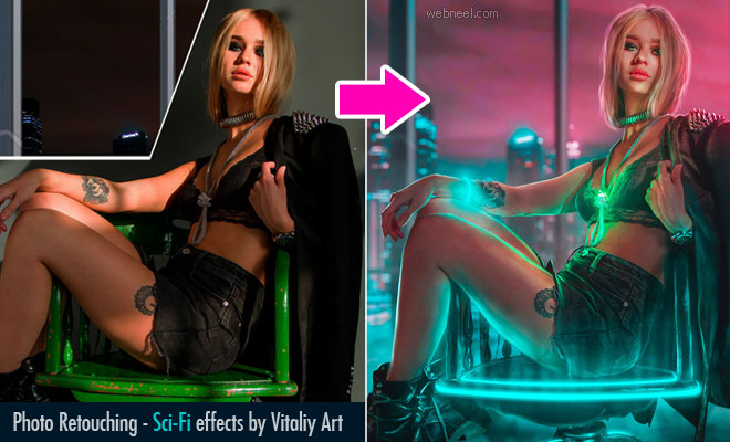 20 Stunning Photo Retouching works with Sci-fi effects by Vitaliy Art - After Before Photos