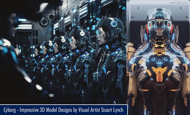 Cyborg - Impressive 3D Model Designs by Visual Artist Stuart Lynch