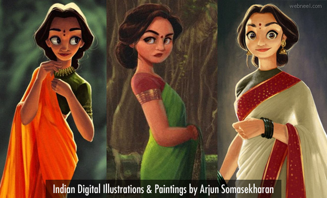 15 Graceful Indian Digital Illustrations and Paintings of Arjun Somasekharan