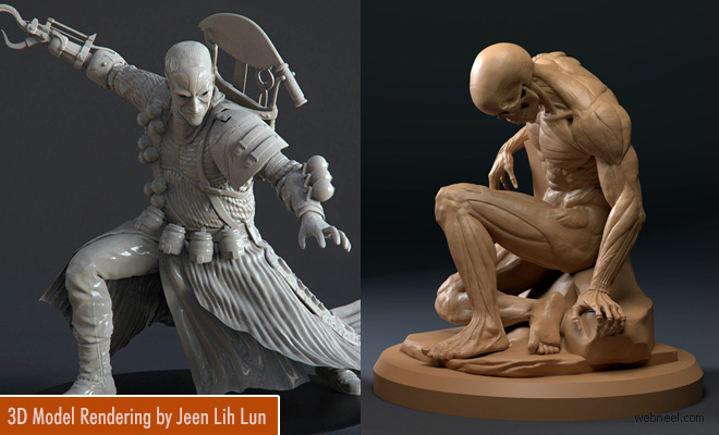 Beautiful 3D Model designs by Vancouver 3d character artist Jeen Lih Lun