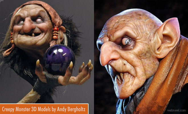 Creepy and Realistic 3D Model Sculptures by Andy Bergholtz