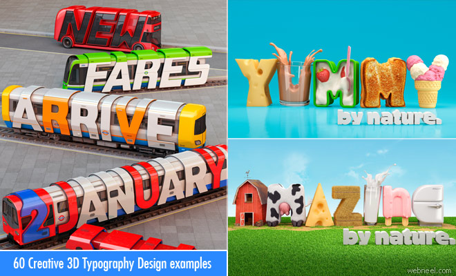 25 Creative 3D Typography Design ideas for your inspiration