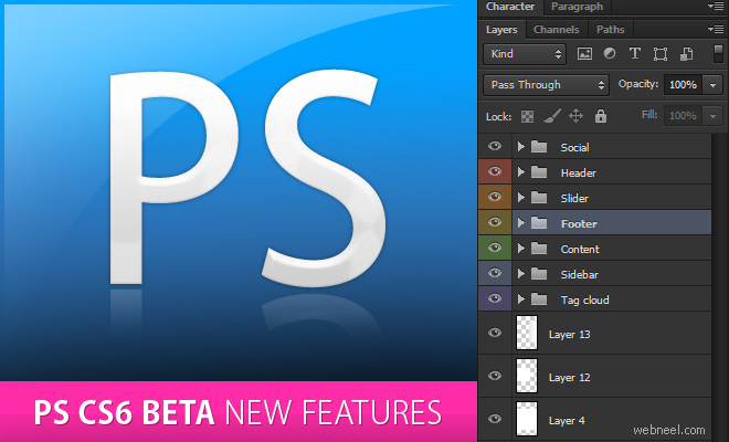 Adobe unveiled Photoshop CS6 Beta with redesigned UI and 65 new features - Free Download