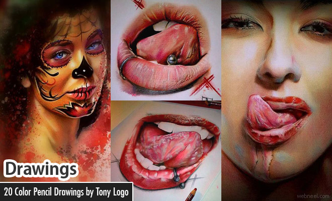 20 Beautiful Color Pencil Drawings by Famous Tattoo artist Tony Logo