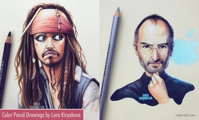 20 Beautiful Color Pencil Drawings of Celebrities by Lera Kiryakova
