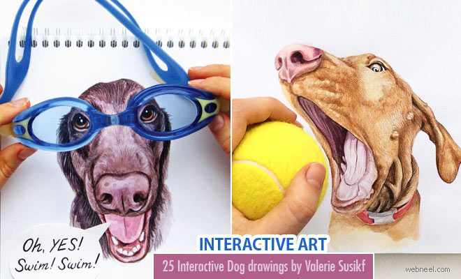 25 Stunning and Interactive Dog illustrations by Valerie Susikf