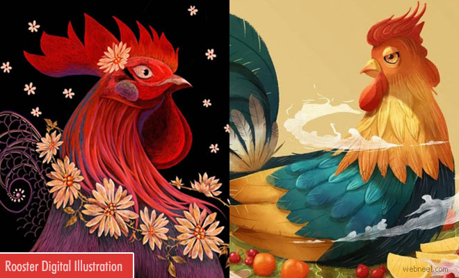 Vibrant Rooster Digital Art works by Vietnamese artists welcoming the Lunar year 2017