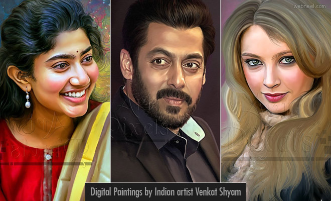 25 Stunning Celebrity Digital Paintings by Indian artist Venkat Shyam