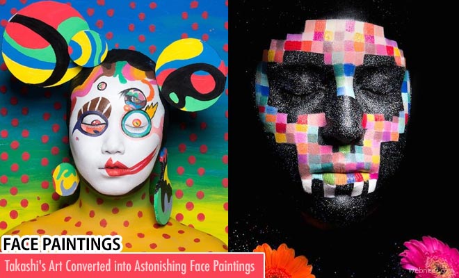 Takashi Murakami Art converted into astonishing Face Paintings 