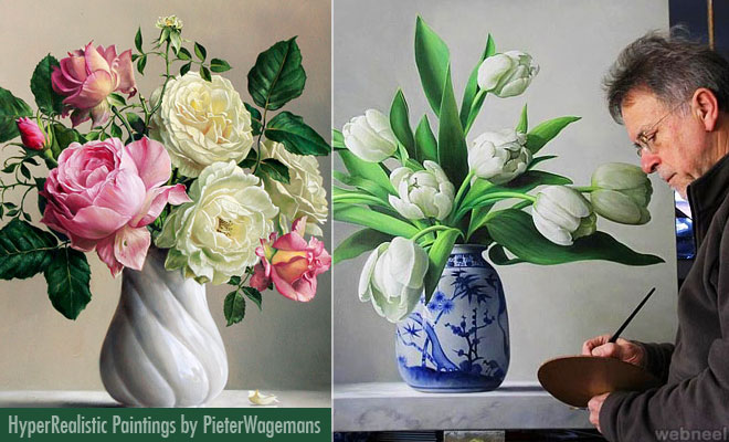 25 Hyper Realistic Flower paintings by Belgium artist Pieter Wagemans
