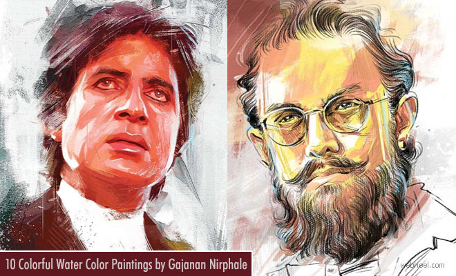 10 Beautiful Celebrity Portrait Paintings by Indian artist Gajanan Nirphale