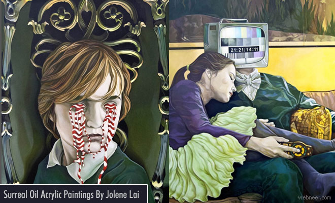 Beside You Series - Surreal Oil and Acrylic Paintings By Jolene Lai