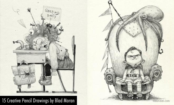 15 Funny and Creative Pencil Drawings by Russian Artist Blad Moran
