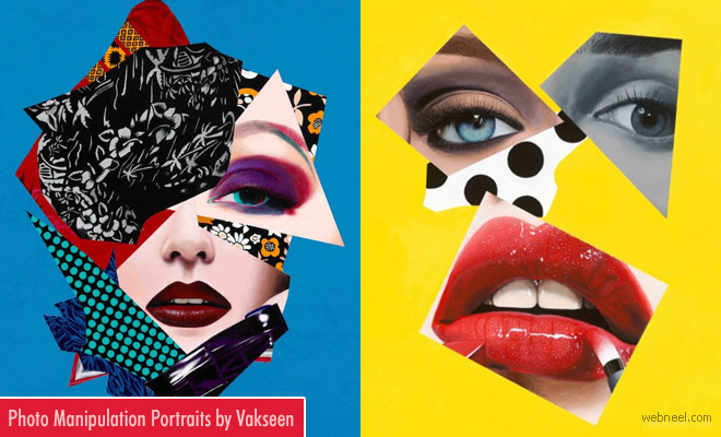 Vibrant and Eye Popping Photo Collage Portraits by Vakseen