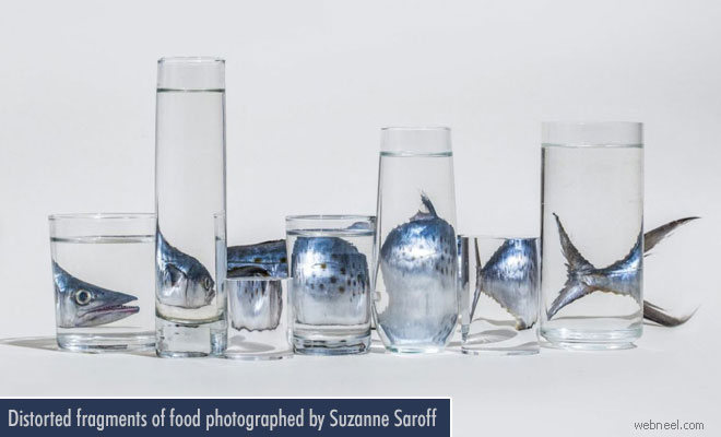 Distorted fragments of food photographed by Suzanne Saroff - Reflection Photography