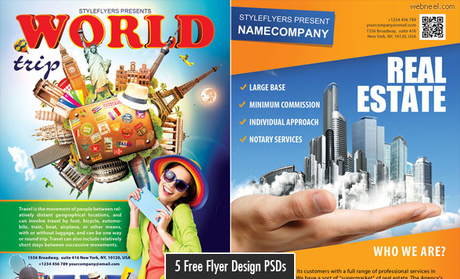 Free Download 5 Beautiful Flyer Design PSD Source files by StyleFlyer