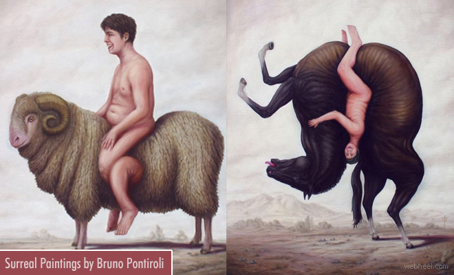 Twisted Surreal Paintings of Humans and Animals by Bruno Pontiroli