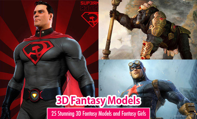 25 Stunning 3D Fantasy Models and Game Character Designs