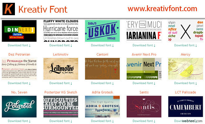 Kreativ Font showcase 500 of the new fonts available