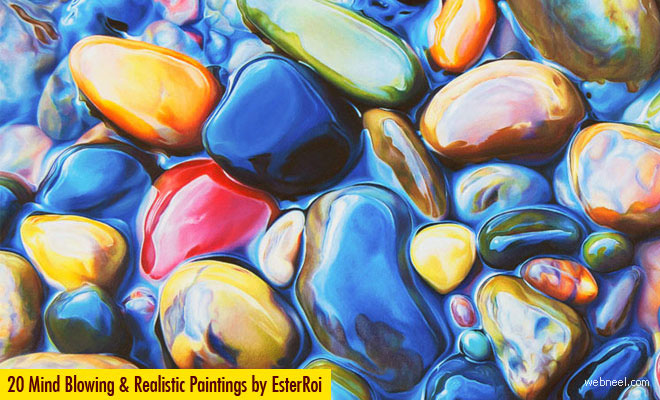 20 Mind-Blowing Hyper Realistic Pebbles and Rocks Paintings by Ester Roi