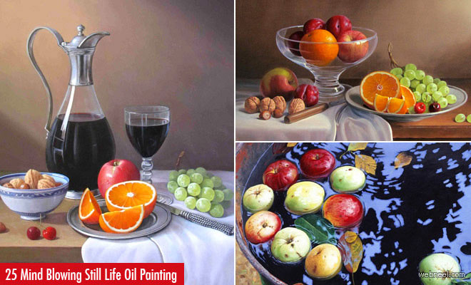 25 Mind Blowing Still Life Oil Paintings by Philip Gerrard - Flowers and Fruits