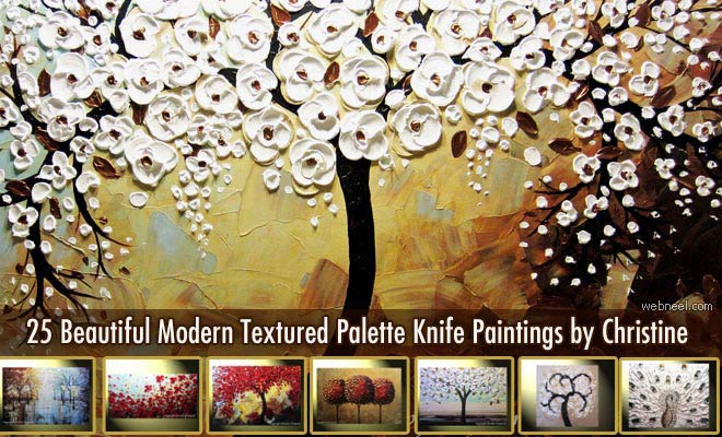 25 Beautiful Modern Textured Palette Knife Paintings by Christine Krainock