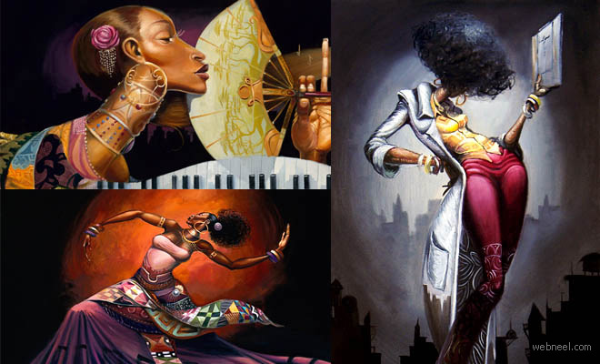 30 Stunning Black woman Paintings and Illustrations by Frank Morrison