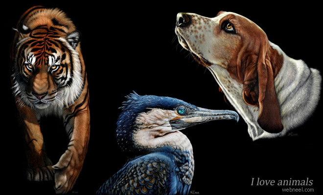 20 Beautiful and Realistic Animal Paintings by Heather Lara