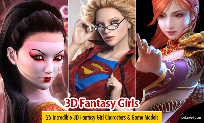 25 Incredible 3D Fantasy Girl Characters and Game Models
