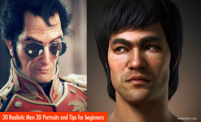 30 Realistic Men 3D Portraits and Creative 3D Character Designs1