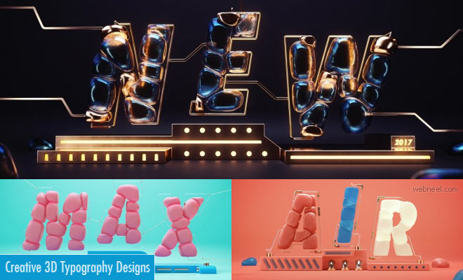 Creative and Gleaming 3D Typography Designs of Jose Checa