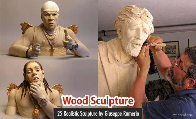 25 Realistic Wood Sculpture Art works by Giuseppe Rumerio
