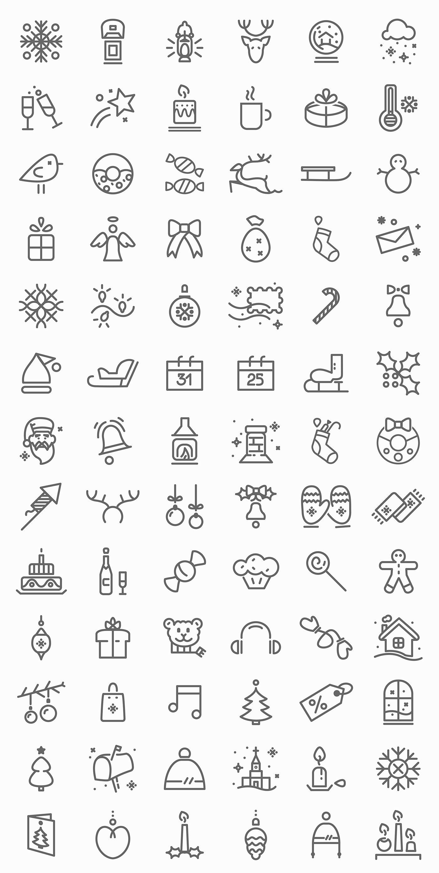 free christmas icon set design