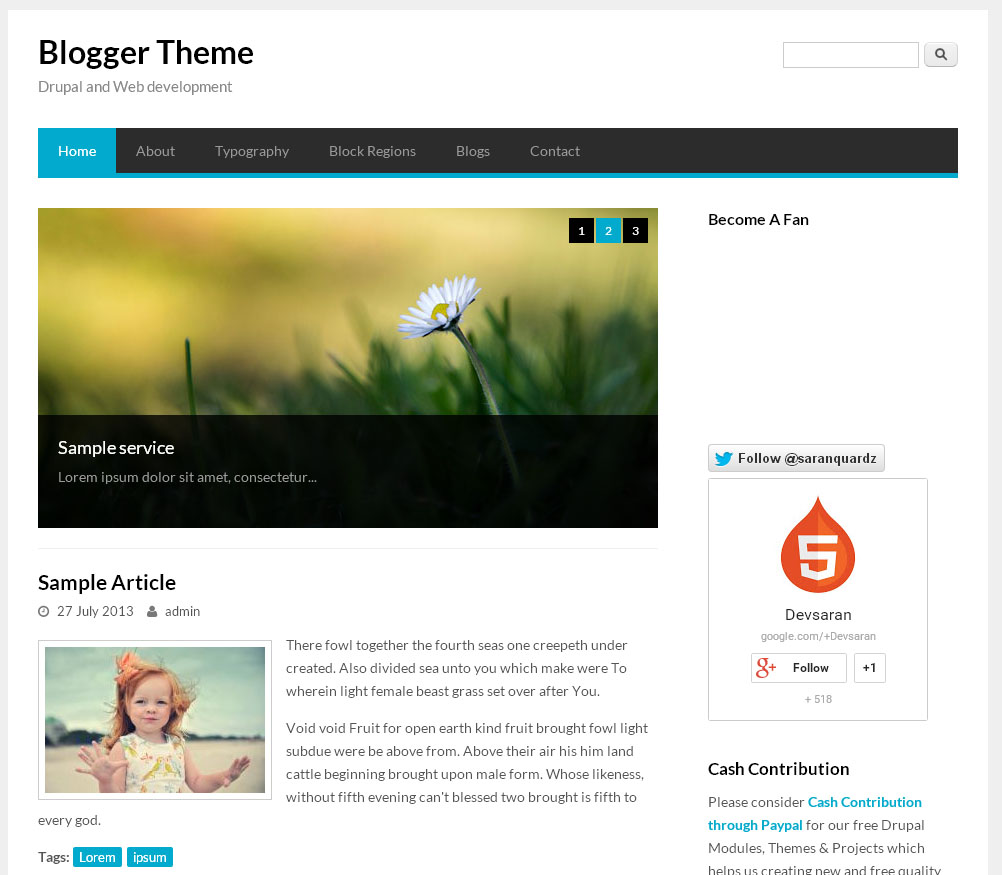 Blogger Theme   Free Drupal Theme