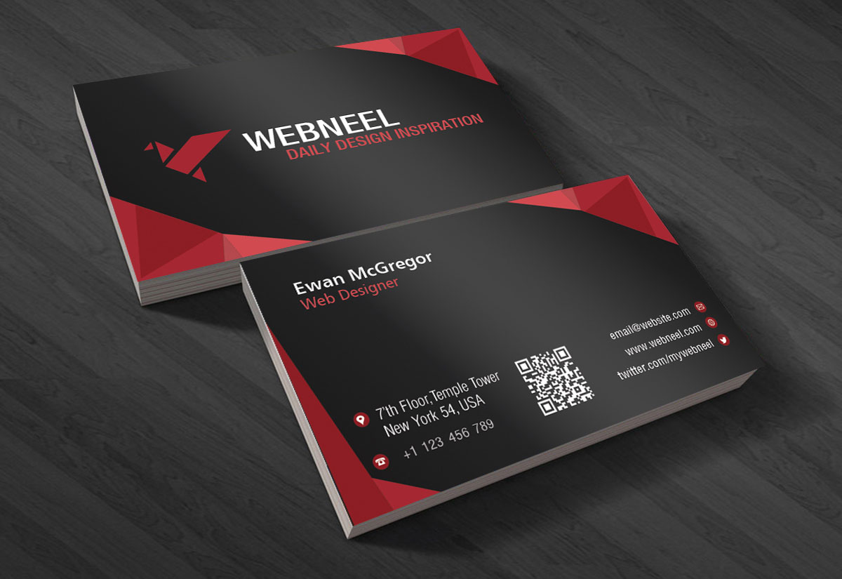21 Dark business card template   Free Download