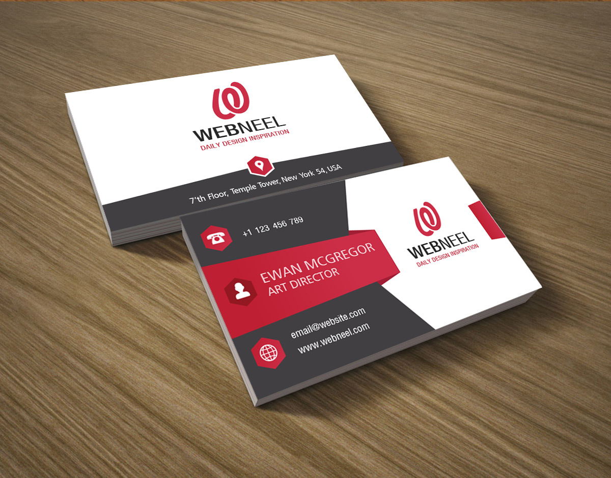 4 Colorful corporate business card template