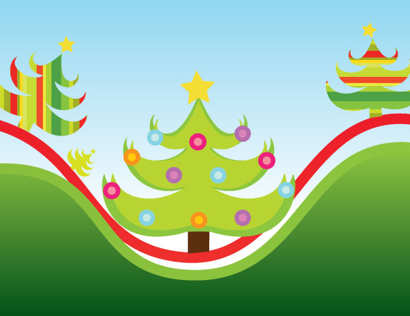 Christmas tree illustration vector