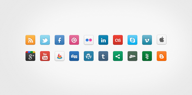 DC Social Icons   20 icons   PNG files
