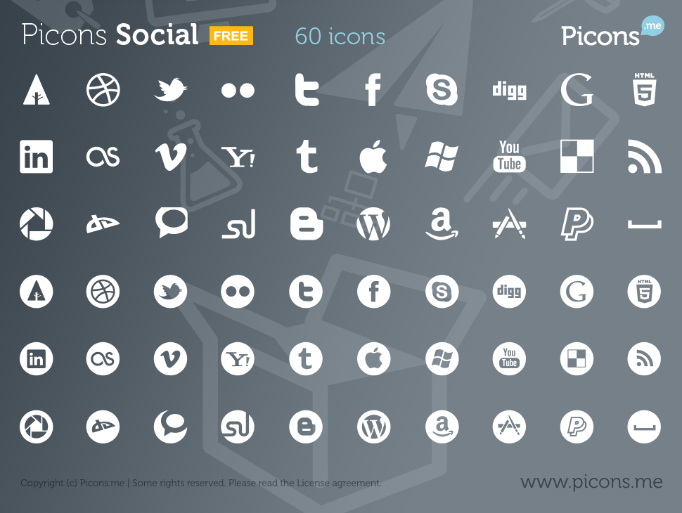 Picons Social 60 icons