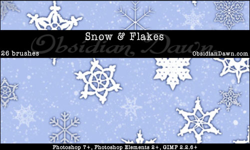 Snow Plus Snowflakes Brushes
