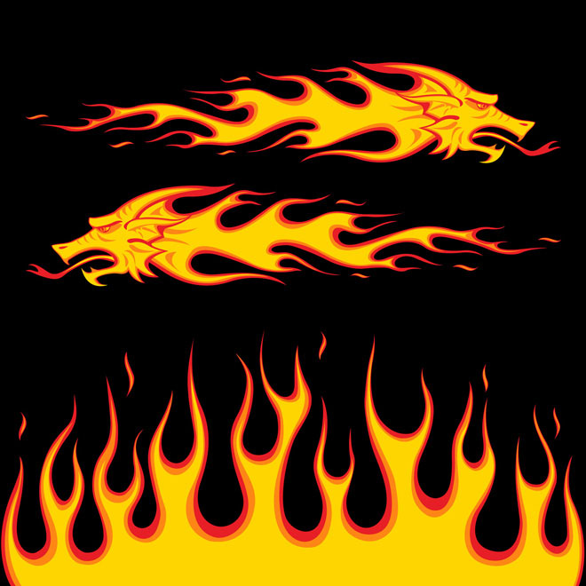 Dragon burning fire