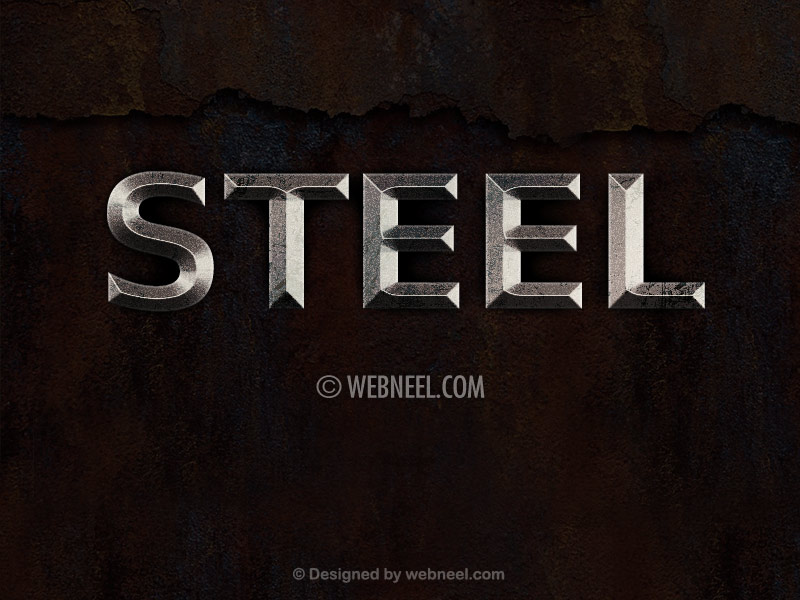 Steel metal effect   Free Photoshop Layer style by webneel