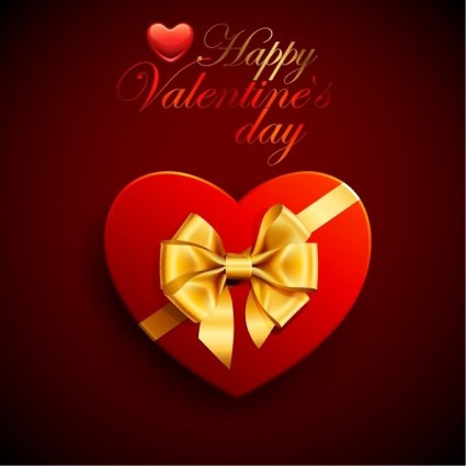 Valentine’s Day Vector Design Heart Box Ribbon
